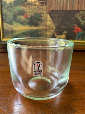 Vintages Pilgrim Glass Pillar 3-Wick Candle Holder